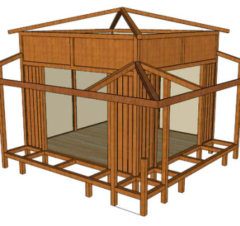 日本木屋茶室SU模型下载_sketchup草图大师SKP模型