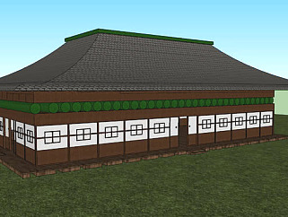 老式传统日式房屋SU模型下载_sketchup草图大师SKP模型