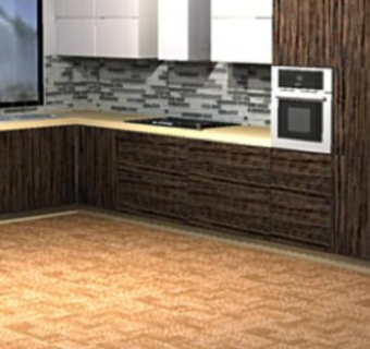 现代装饰L型橱柜SU模型下载_sketchup草图大师SKP模型