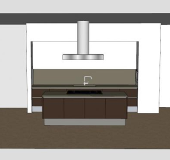 阿姆斯特丹岛型橱柜SU模型下载_sketchup草图大师SKP模型