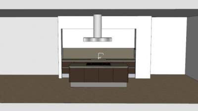 阿姆斯特丹岛型橱柜SU模型下载_sketchup草图大师SKP模型