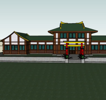 日本传统艺妓馆SU模型下载_sketchup草图大师SKP模型