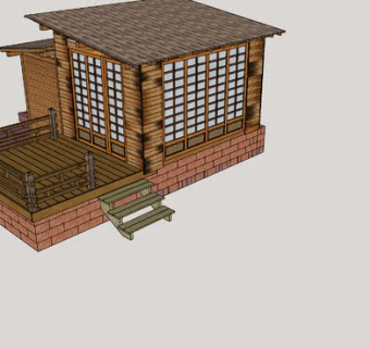 日本传统木门木屋SU模型下载_sketchup草图大师SKP模型