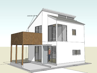 现代日本凉棚住宅SU模型下载_sketchup草图大师SKP模型