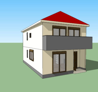 现代日系家庭住宅SU模型下载_sketchup草图大师SKP模型