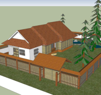 日本茶室庭院房屋SU模型下载_sketchup草图大师SKP模型