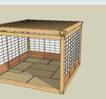 日式茶屋榻榻米风格SU模型下载_sketchup草图大师SKP模型