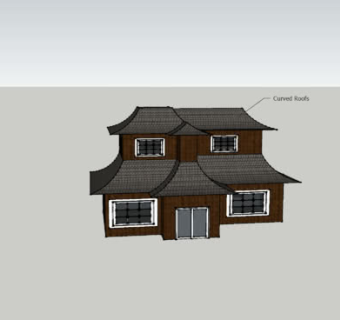 现代风格传统日式房屋SU模型下载_sketchup草图大师SKP模型