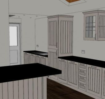 现代室内岛型厨房SU模型下载_sketchup草图大师SKP模型