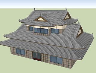 传统日式<em>瓦</em>房屋SU模型下载_sketchup草图大师SKP模型