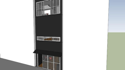 三层日本住宅SU模型下载_sketchup草图大师SKP模型