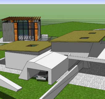 现代日式别墅SU模型下载_sketchup草图大师SKP模型
