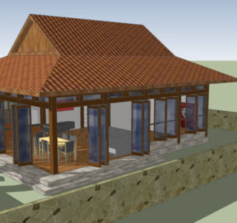 小户型日式房子SU模型下载_sketchup草图大师SKP模型