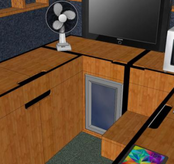 现代厨房U型橱柜SU模型下载_sketchup草图大师SKP模型