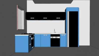 现代室内转角橱柜SU模型下载_sketchup草图大师SKP模型