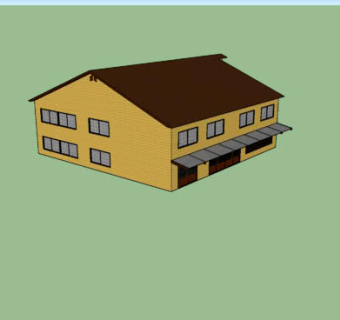 现代日式平房建筑SU模型下载_sketchup草图大师SKP模型