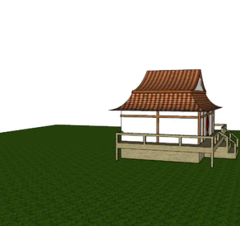 小型日式瓦房SU模型下载_sketchup草图大师SKP模型