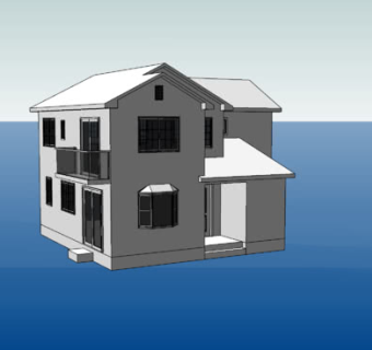 现代标准住宅SU模型下载_sketchup草图大师SKP模型