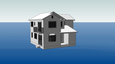 现代标准住宅SU模型下载_sketchup草图大师SKP模型