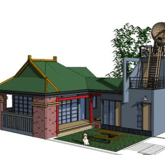 现代日式风格私人住宅SU模型下载_sketchup草图大师SKP模型