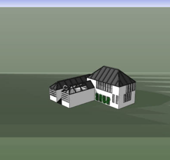 现代日式住宅SU模型下载_sketchup草图大师SKP模型