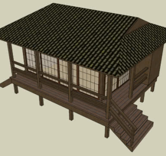 老式和室茶屋SU模型下载_sketchup草图大师SKP模型
