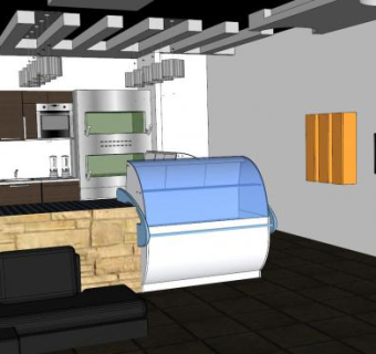 餐饮店咖啡厅SU模型下载_sketchup草图大师SKP模型