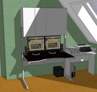 现代风格会议办公室SU模型下载_sketchup草图大师SKP模型