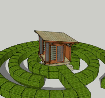 篱笆走道的日式茶馆SU模型下载_sketchup草图大师SKP模型