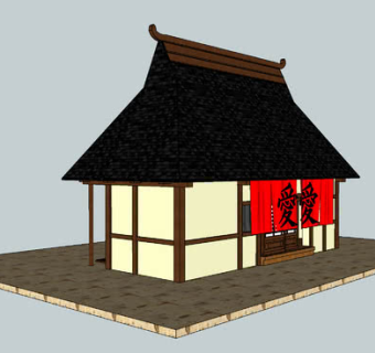 和室传统茶馆SU模型下载_sketchup草图大师SKP模型