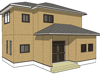 现代日式<em>房屋建筑</em>SU模型下载_sketchup草图大师SKP模型