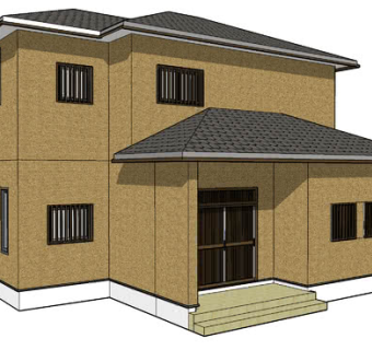现代日式房屋建筑SU模型下载_sketchup草图大师SKP模型