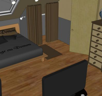 现代散热器卧室SU模型下载_sketchup草图大师SKP模型