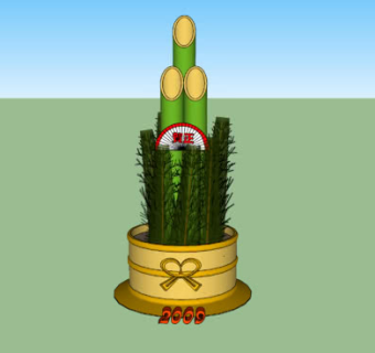 日本新年装饰摆件SU模型下载_sketchup草图大师SKP模型