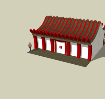 日式传统风格瓦房SU模型下载_sketchup草图大师SKP模型