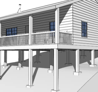 山地高跷木屋房屋SU模型下载_sketchup草图大师SKP模型