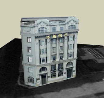 日新大厦华夏银行SU模型下载_sketchup草图大师SKP模型