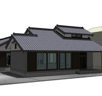 日式现代风格瓦屋住宅SU模型下载_sketchup草图大师SKP模型