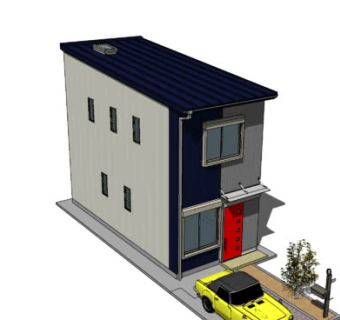 小户型双层休闲住宅SU模型下载_sketchup草图大师SKP模型