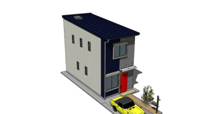 小户型双层休闲住宅SU模型下载_sketchup草图大师SKP模型