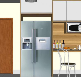 现代家具厨房SU模型下载_sketchup草图大师SKP模型