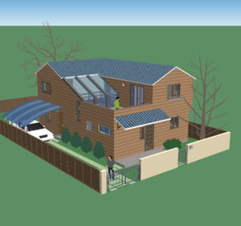 日本现代郊区住宅SU模型下载_sketchup草图大师SKP模型