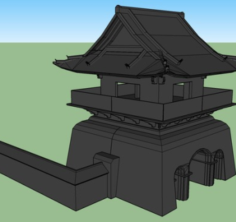 台北东和禅寺钟楼SU模型下载_sketchup草图大师SKP模型