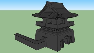 台北东和禅寺钟楼SU模型下载_sketchup草图大师SKP模型