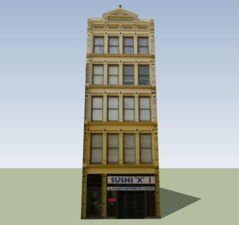 日本寿司X餐馆大楼SU模型下载_sketchup草图大师SKP模型