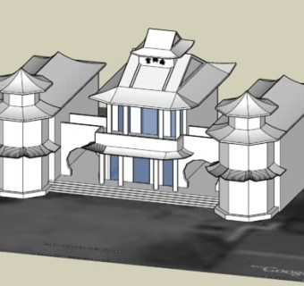台中市南兴宫SU模型下载_sketchup草图大师SKP模型