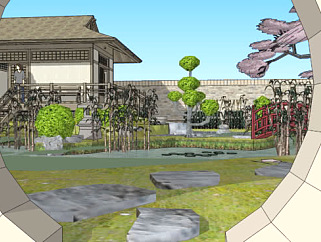 日本<em>传统花园</em>茶馆SU模型下载_sketchup草图大师SKP模型
