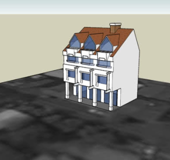 大义街旧屋建筑SU模型下载_sketchup草图大师SKP模型