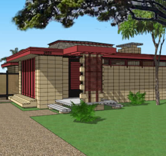 开放式庭院住宅SU模型下载_sketchup草图大师SKP模型