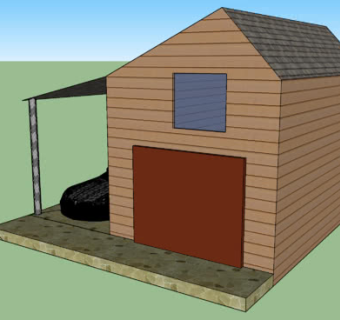 小型房屋和车棚SU模型下载_sketchup草图大师SKP模型